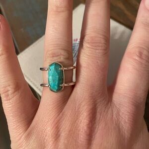 Kendra Scott Elyse Ting in Sterling Silver and Turquoise Size 7